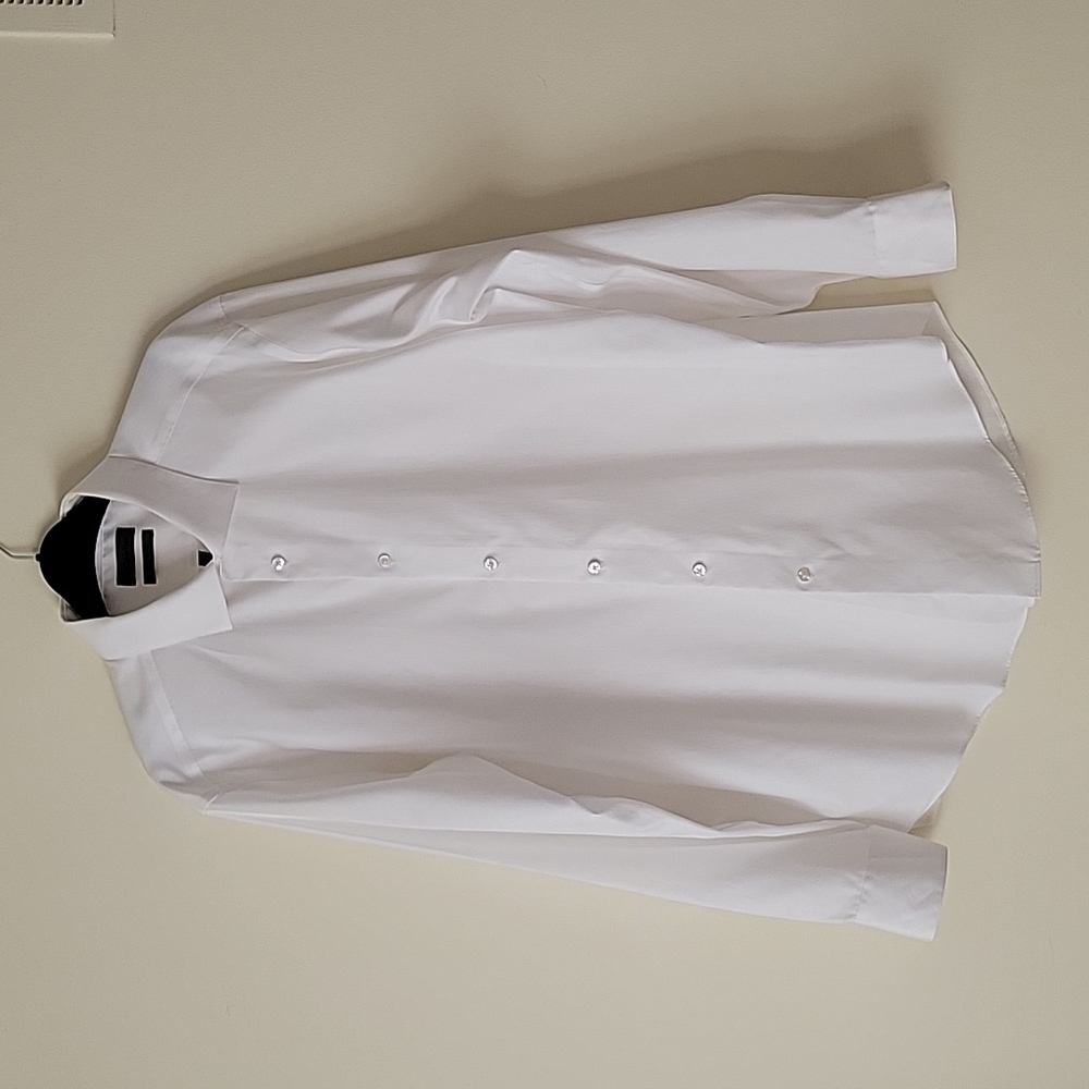 Calvin Klein Men's White Slim Fit Long Sleeve Dress Shirt- Size 17.5